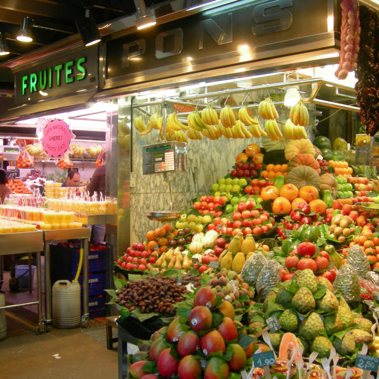 market stand with fruit in Barcelona